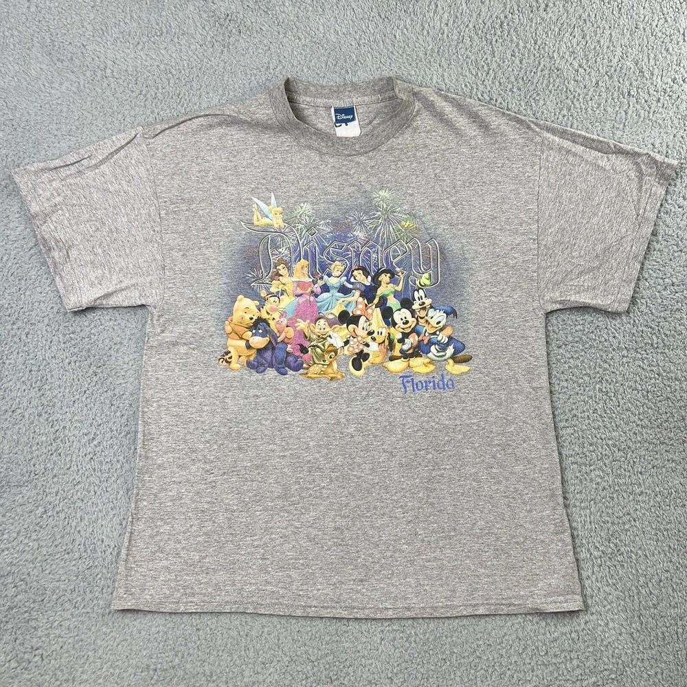 Disney Florida Gray Large Shirt Princesses Mickey Minnie Winnie The Pooh